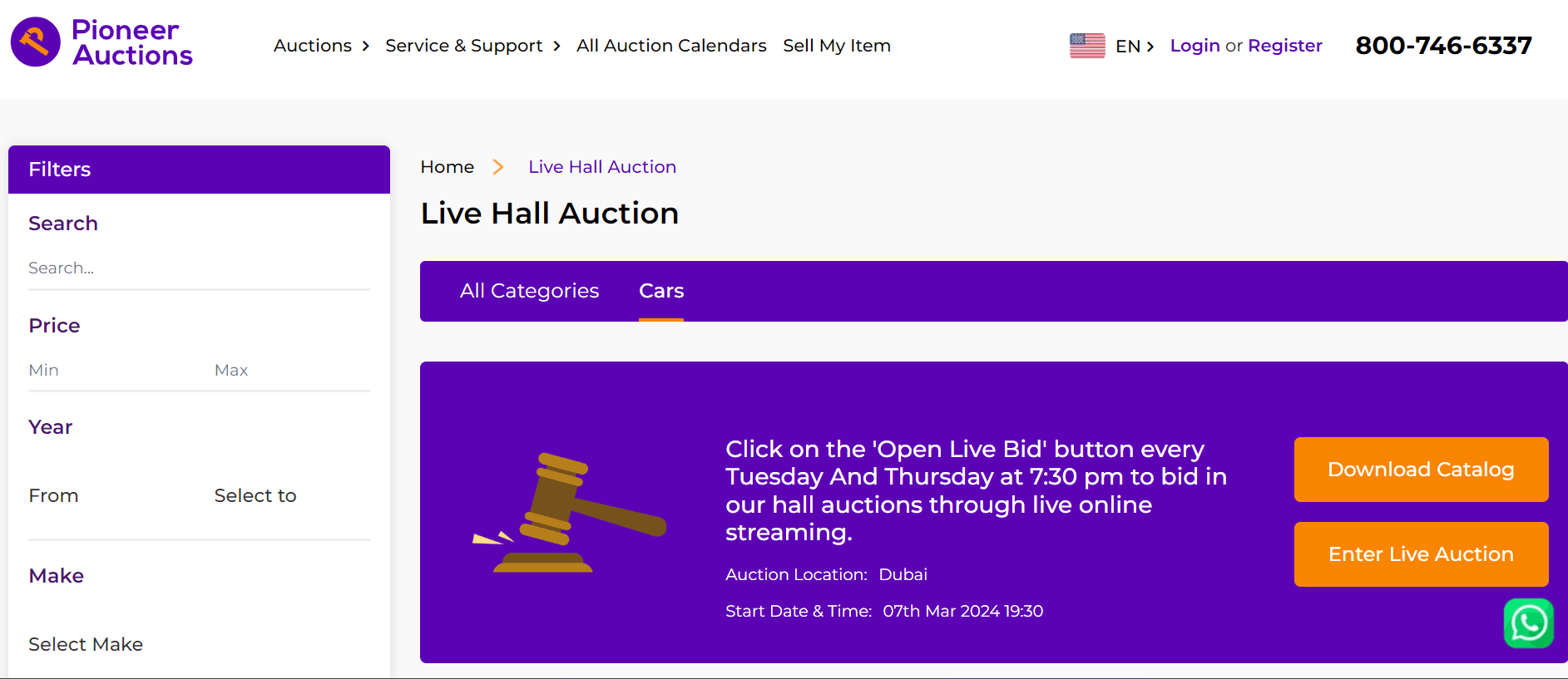 Pioneer Auctions UAE digital auction platform — redesigned by MindZBASE for improved bidder engagement and real-time notifications